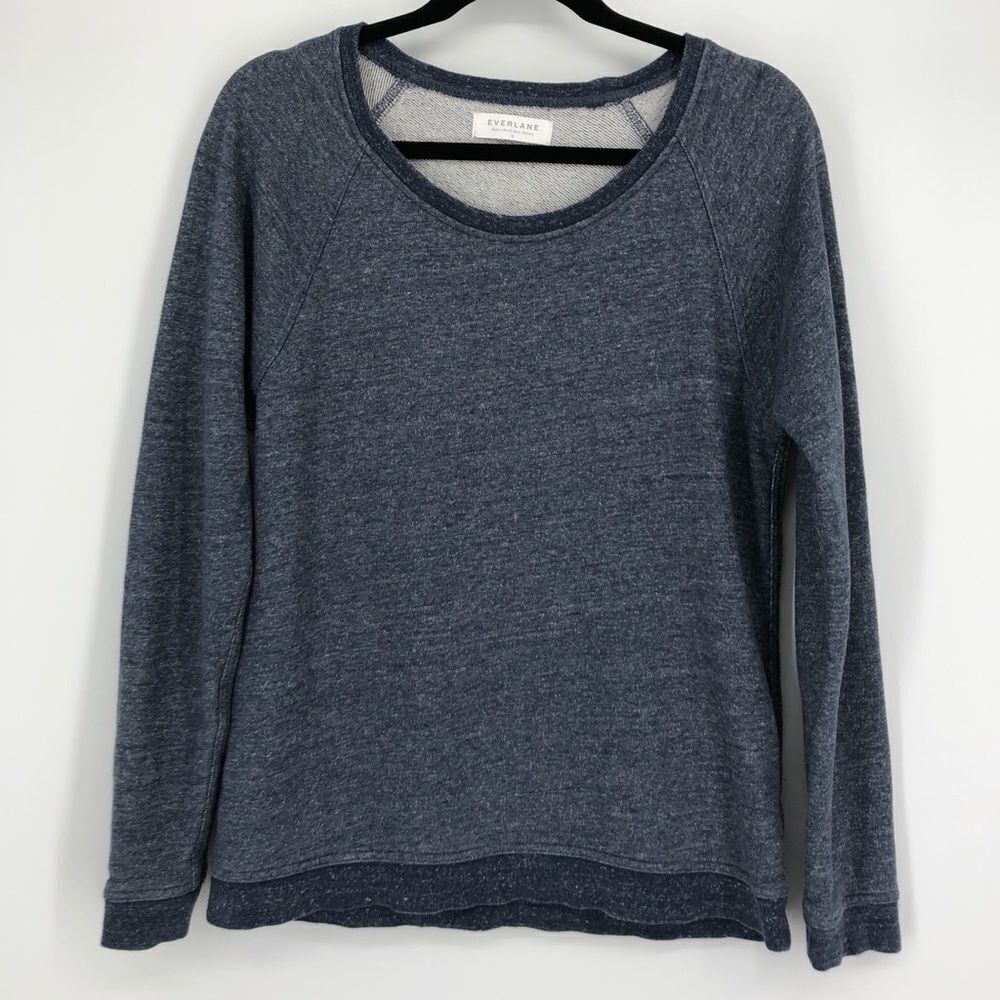 Everlane Womens Crewneck Sweatshirt Size Medium‎ Blue Heather Cotton Minimalist